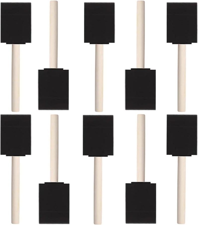 DMSVK 10 PCS Foam Paint Brushes, 1.6 Inch Sponge Brush for Painting, Staining, Varnish, Touch Up, DIY Craft Art Projects - Image 1